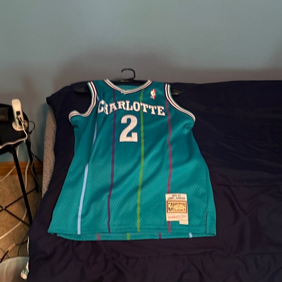 Mitchell & Ness Teal Charlotte Jersey - Picture 1 of 6